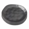 Kare Design Assiettes Plates Assiette Plate En Grès Noir D20 - Lot De 4