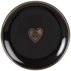 Maisons Du Monde Assiettes Plates Assiette Plate En Grès Noir Et Doré - Lot De 6