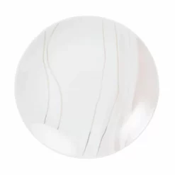 Maisons Du Monde Assiettes Plates Assiette Plate En Grès Rose Blanc Et Doré - Lot De 4