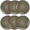 Maisons Du Monde Assiettes Plates Assiette Plate En Grès Vert - Lot De 6