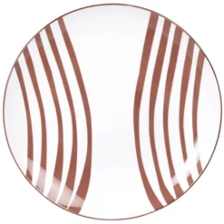 Maisons Du Monde Assiettes Plates Assiette Plate En Porcelaine à Rayures Marron - Lot De 6