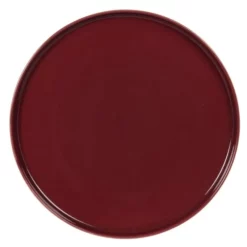 Maisons Du Monde Assiettes Plates Assiette Plate En Porcelaine Aubergine Et Dorée - Lot De 6