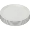 Kare Design Assiettes Plates Assiette Plate En Porcelaine Blanche D22 - Lot De 6