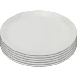 Kare Design Assiettes Plates Assiette Plate En Porcelaine Blanche D22 - Lot De 6