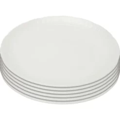 Kare Design Assiettes Plates Assiette Plate En Porcelaine Blanche D29 - Lot De 6