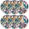 Maisons Du Monde Assiettes Plates Assiette Plate En Porcelaine Blanche Motif Végétal Multicolore - Lot De 6