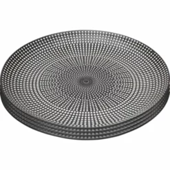 Kare Design Assiettes Plates Assiette Plate En Porcelaine Noire Et Blanche D26 - Lot De 4