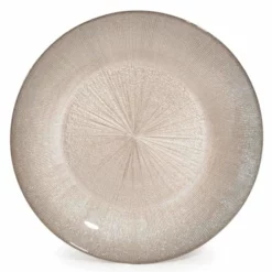 Maisons Du Monde Vaisselle De Noël Assiette Plate En Verre Coloris Champagne D 28 Cm - Lot De 6