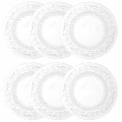 Maisons Du Monde Assiettes Plates Assiette Plate En Verre D 25 Cm - Lot De 6