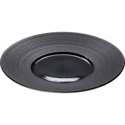 Stalgast Assiettes Plates Assiette Porcelaine Noire Bord Strié Ø 26cm