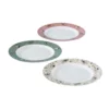 Wadiga Assiettes à Dessert En Céramique Fleurs Et Oiseaux D20cm - Lot De 3