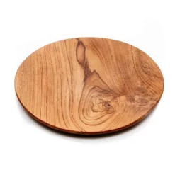 Bazar Bizar Assiettes Plates Grand Plat Rond En Bois De Teck