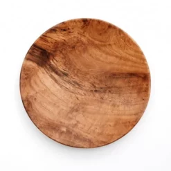 Bazar Bizar Assiettes Plates Grand Plat Rond En Bois De Teck -Assiettes Soldes Magasin grand plat rond en bois de teck 5