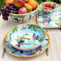 Les Jardins De La Comtesse Assiettes Creuses Grande Assiette Creuse En Mélamine 23 Cm Imprimé De Toucans -Assiettes Soldes Magasin grande assiette creuse en melamine 23 cm imprime de toucans 3