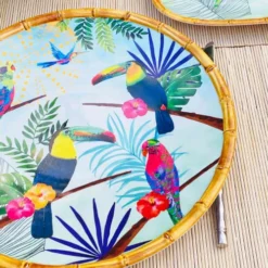 Les Jardins De La Comtesse Assiettes Plates Grande Assiette Plate En Mélamine 28 Cm Imprimé Toucans -Assiettes Soldes Magasin grande assiette plate en melamine 28 cm imprime toucans 2