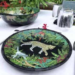 Les Jardins De La Comtesse Assiettes Plates Grande Assiette Plate En Mélamine Avec Des Motifs Jungle 28 Cm -Assiettes Soldes Magasin grande assiette plate en melamine avec des motifs jungle 28 cm 2