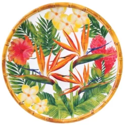 Les Jardins De La Comtesse Assiettes Plates Grande Assiette Plate En Mélamine Imprimé De Fleurs Exotiques Ø 28 Cm