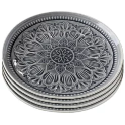 Kare Design Assiettes Plates Lot 4 Bols, 4 Tasses, 4 Assiettes D27, 4 Assiettes D21 En Grès Gris -Assiettes Soldes Magasin lot 4 bols 4 tasses 4 assiettes d27 4 assiettes d21 en gres gris 3