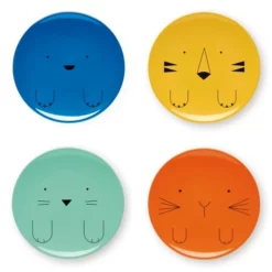 Atomic Soda Lot De 4 Assiettes à Dessert Animaux
