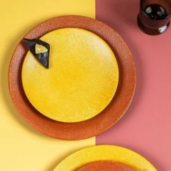 Table Passion Assiettes à Dessert Lot De 6 - Assiette à Dessert Safran 21 Cm En Grès Jaune -Assiettes Soldes Magasin lot de 6 assiette a dessert safran 21 cm en gres jaune 2