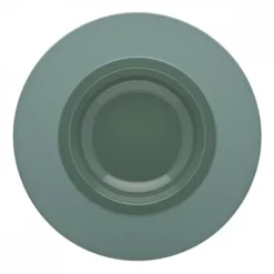 Guy Degrenne Assiettes Creuses Lot De 6 - Assiette à Pâte Grand Bassin Ronde En Grès Vert