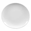 Trend'up Assiettes à Dessert Lot De 6 - Assiette à Steak Ovale 30x28 Cm En Porcelaine Blanc