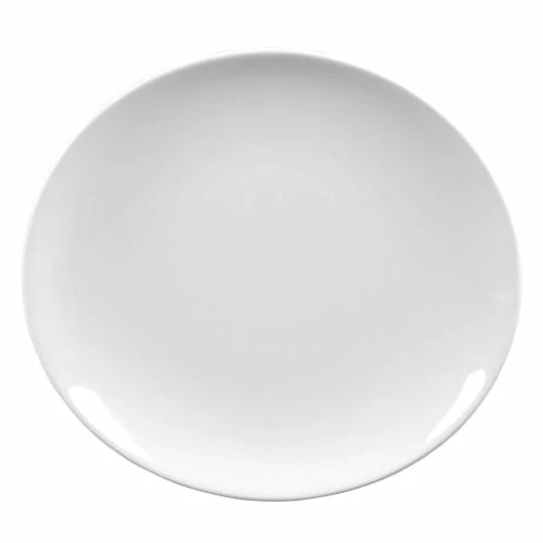 Trend'up Assiettes à Dessert Lot De 6 - Assiette à Steak Ovale 30x28 Cm En Porcelaine Blanc 1 Trend'up Assiettes à Dessert Lot De 6 - Assiette à Steak Ovale 30x28 Cm En Porcelaine Blanc