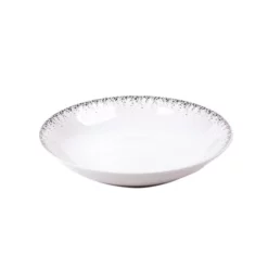 Table Passion Assiettes Creuses Lot De 6 - Assiette Creuse Boréalis Gris 20 Cm En Porcelaine Blanc