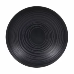 Table Passion Assiettes Creuses Lot De 6 - Assiette Creuse Moon 22,5 Cm En Grès Noir