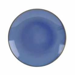 Trend'up Assiettes Plates Lot De 6 - Assiette Plate 27.5 Cm En Grès Bleu