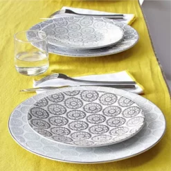 Table Passion Assiettes Plates Lot De 6 - Assiette Plate Chloé 27 Cm Anthracite En Grès Gris -Assiettes Soldes Magasin lot de 6 assiette plate chloe 27 cm anthracite en gres gris 2