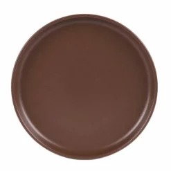 Table Passion Assiettes Plates Lot De 6 - Assiette Plate Chocolat 26 Cm En Grès Marron
