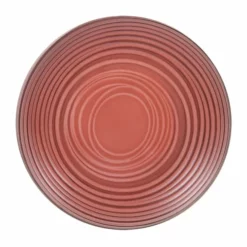Table Passion Assiettes Plates Lot De 6 - Assiette Plate Corail 27 Cm En Grès Orange