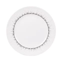 Table Passion Assiettes Plates Lot De 6 - Assiette Plate Gris 27 Cm En Porcelaine Blanc