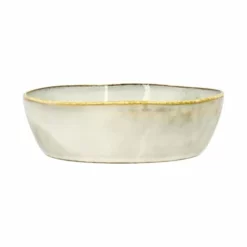 OGO Living Assiettes Creuses Lot De 6 Assiettes Coupes En Grès Gris 15,5cm