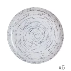 Luminarc Lot De 6 Assiettes Plates Stratis Grises 25cm