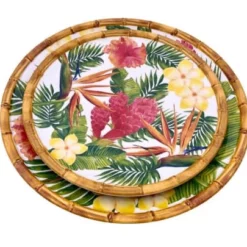 Les Jardins De La Comtesse Assiettes à Dessert Petite Assiette En Mélamine Imprimé De Fleurs Exotiques Ø 23 Cm -Assiettes Soldes Magasin petite assiette en melamine imprime de fleurs exotiques oe 23 cm 2