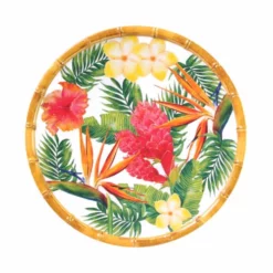 Les Jardins De La Comtesse Assiettes à Dessert Petite Assiette En Mélamine Imprimé De Fleurs Exotiques Ø 23 Cm