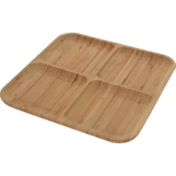 Wadiga Assiettes De Présentation Plateau De Service / Plat De Présentation En Bambou 4 Compartiments