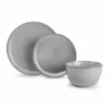 ONA Assiettes Plates Service 12 Pièces Gris