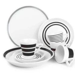 Salt&Pepper Assiettes Plates Service 20 Pièces Noir