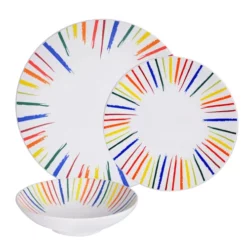 Table Passion Assiettes Plates Service D'assiettes 18 Pièces En Grès Multicolore