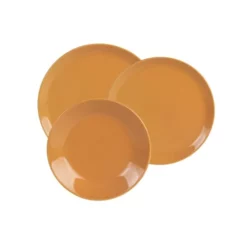 Trend'up Assiettes Plates Service D'assiettes Safran 18 Pièces En Grès Marron