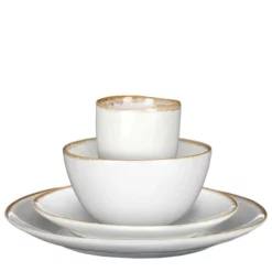 Mica Decorations Assiettes Plates Service De Table 16 Pièces En Céramique Blanc