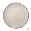Maison Tilleul Set De 4 Assiettes Plates Céramique Blanc
