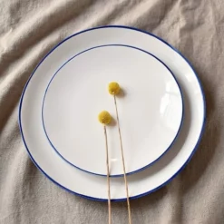 Maison Tilleul Set De 4 Assiettes Plates Céramique Blanc -Assiettes Soldes Magasin set de 4 assiettes plates ceramique blanc 4